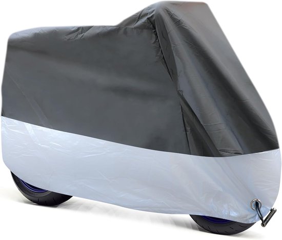 Motorhoes, waterdicht, groot, 240 x 140 cm, PEVA-materiaal, beschermt tegen regen, stof, zon, outdoor motorhoes, waterdicht, zwart