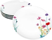 Set de 6 assiettes plates en porcelaine MARIE pour 6 personnes