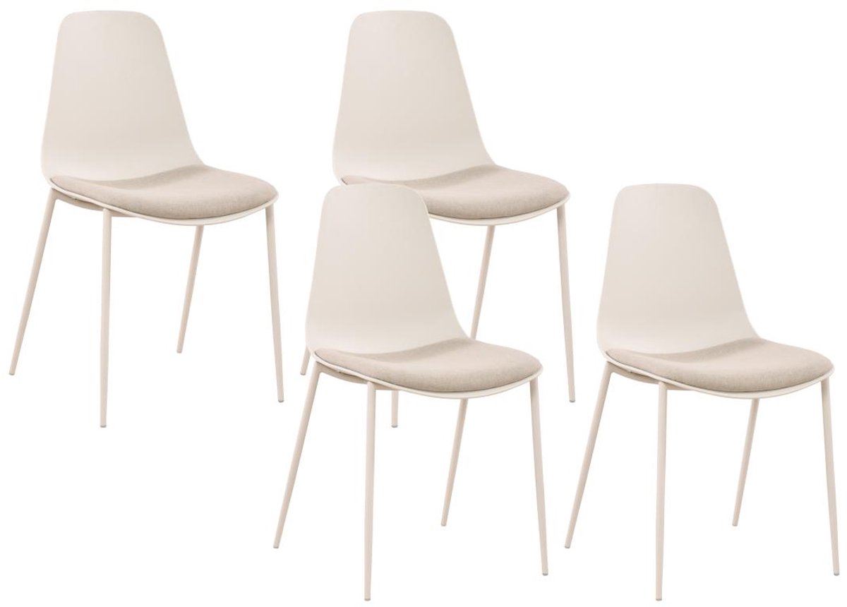 Vente-unique Set van 4 tuinstoelen van polypropyleen en metaal - Beige - NEGERI van MYLIA L 48 cm x H 88 cm x D 51 cm Vente-unique Set van 4 tuinstoelen van polypropyleen en metaal - Beige - NEGERI van MYLIA L 48 cm x H 88 cm x D 51 cm - Afbeelding 1