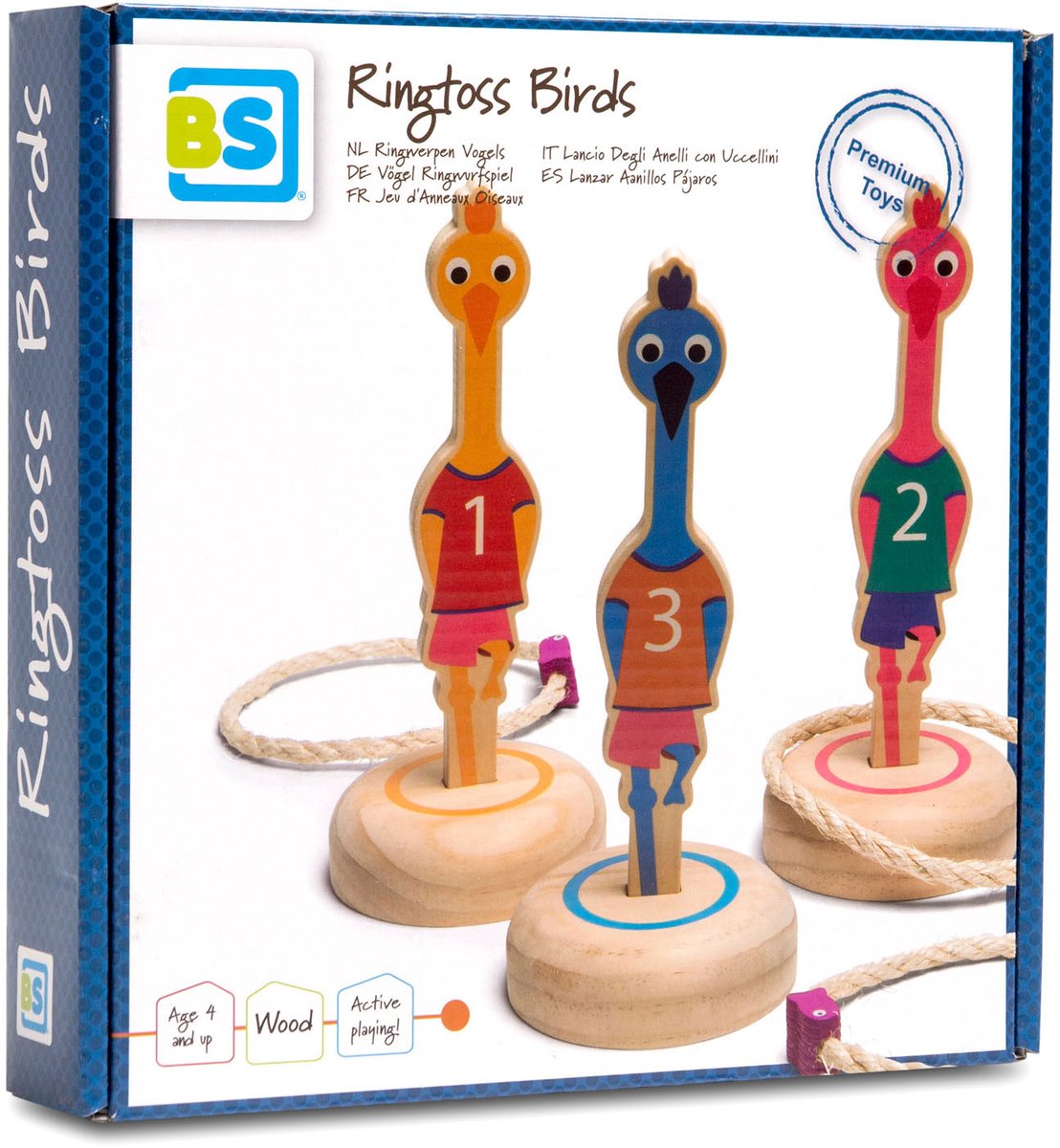 BS Toys Ringwerpen Vogels - Buitenspeelgoed - Werpspel kinderen - Werpspel hout - Spelletjes voor kinderen - Buiten speelgoed - Buitenspel - Buiten Spellen - Tuin Speelgoed - Houten speelgoed — afbeelding 2