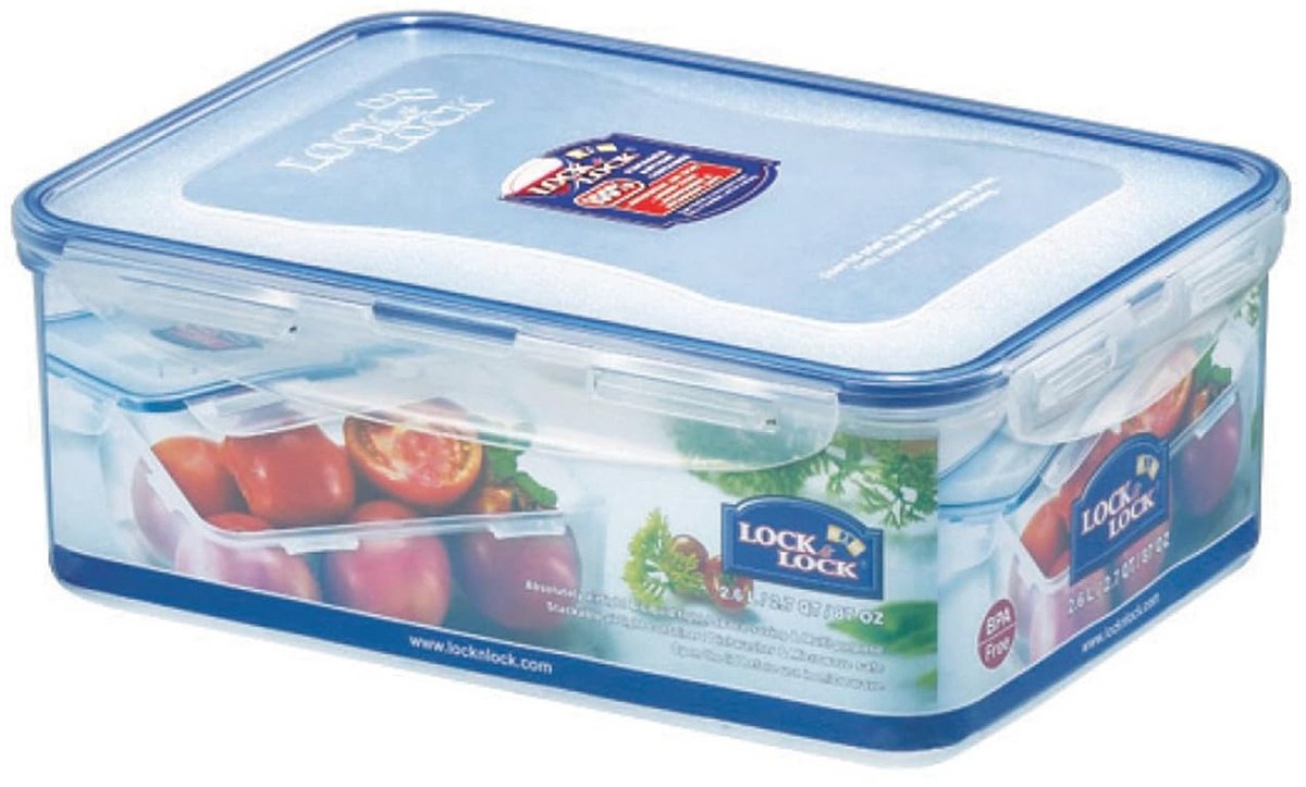 Lucht- en waterdichte voorraaddoos 2,6 l - slim sluitsysteem voor koelkast en vriezer