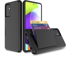 Smartphonica Telefoonhoesje Geschikt voor Samsung Galaxy A52 / A52 5G / A52s 5G sterk TPU met pasjeshouder - TPU strong case with card slot - Zwart geschikt voor Samsung Galaxy A52;Samsung Galaxy A52 5G;Samsung Galaxy A52s 5G