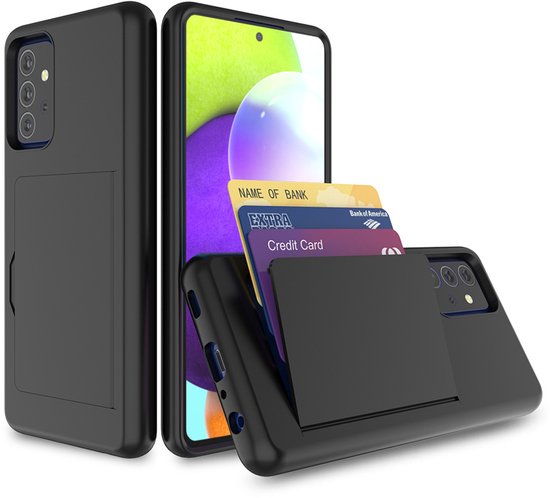 Smartphonica Telefoonhoesje Geschikt voor Samsung Galaxy A52 / A52 5G / A52s 5G sterk TPU met pasjeshouder - TPU strong case with card slot - Zwart geschikt voor Samsung Galaxy A52;Samsung Galaxy A52 5G;Samsung Galaxy A52s 5G