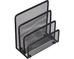 Maphouder voor op het bureau, bureau-postorganizer, sorteerder voor kleine brieven, bureaubladorganizer van metaalgaas met 3 verticale, rechtopstaande compartimenten (17,5 x 8,2 x 13 cm)
