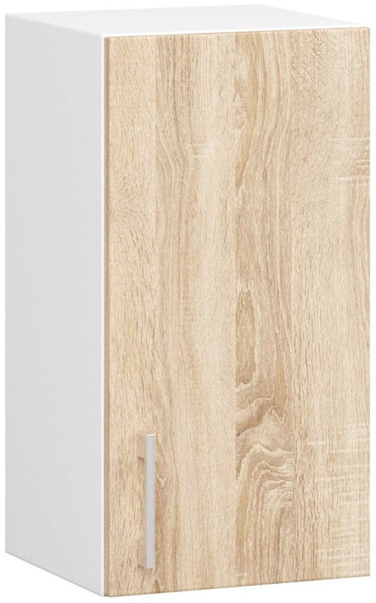 Keukenkast modulaire LIMA W30 met 1 Deur / Hangkast / Bovenkast / AKORD Furniture Factory / Wit - Sonoma Eik / 30 x 58 x 30,5 cm