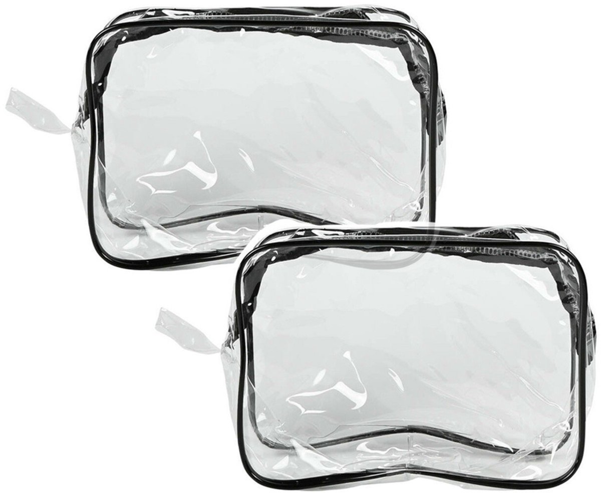 Benson Care Toilettas - 2x - ophang lus - transparant - 20 x 8 x 12 cm - kind/volwassenen