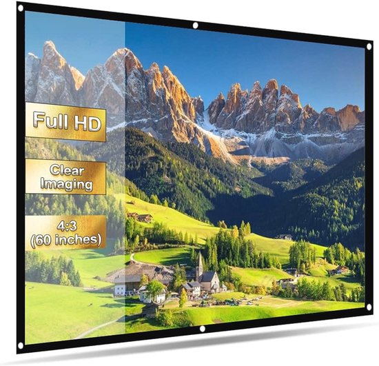 Pyle Projectiescherm Met Statief - Handmatig Oprolba Projectiescherm Met Auto Lock 60 Inch Draagbaar 16 9 Beeldverhouding 1186704993