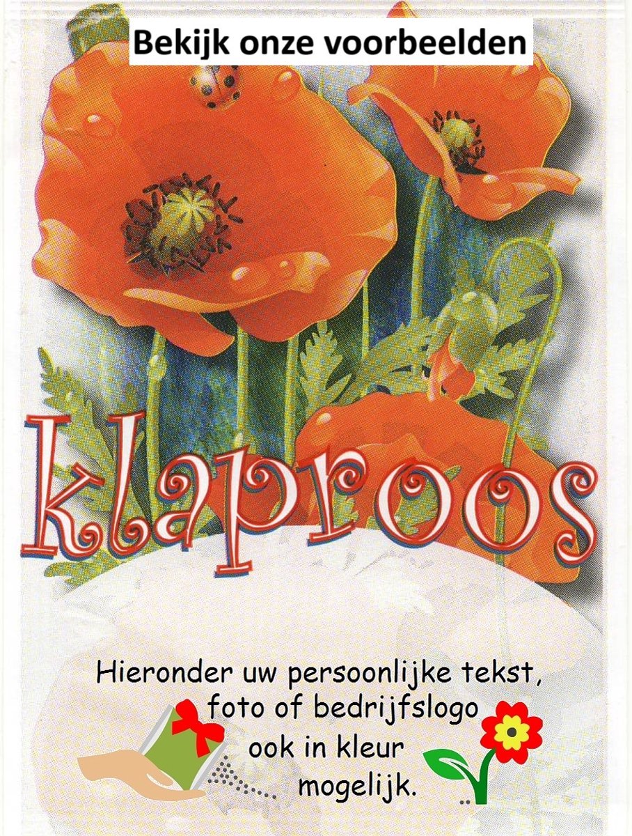35 -Uitdeelzakjes -Papaver/Klaproos zaden -met uw persoonlijke tekst en/of logo- Afscheid collega- jubileum-bruiloftsbedankje- uitvaart-crematie -mantelzorgbedankje