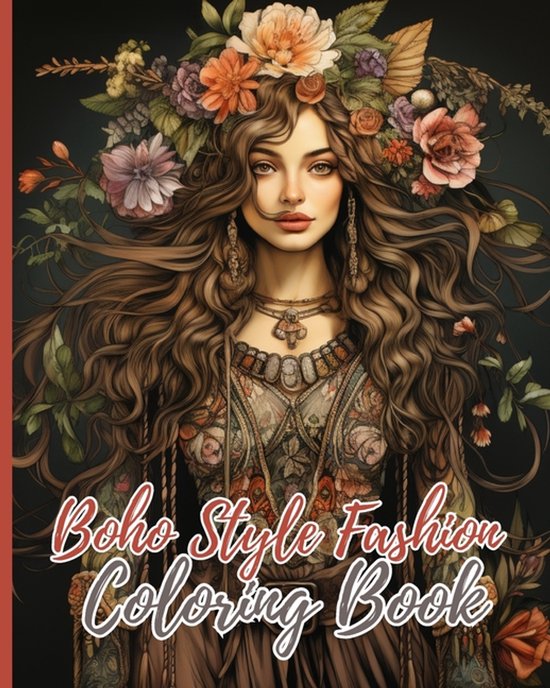 Boho Style Fashion Coloring Book - cover