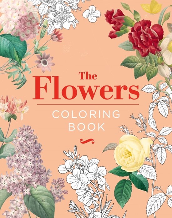 Hardback Vintage Coloring-The Flowers Coloring Book - cover