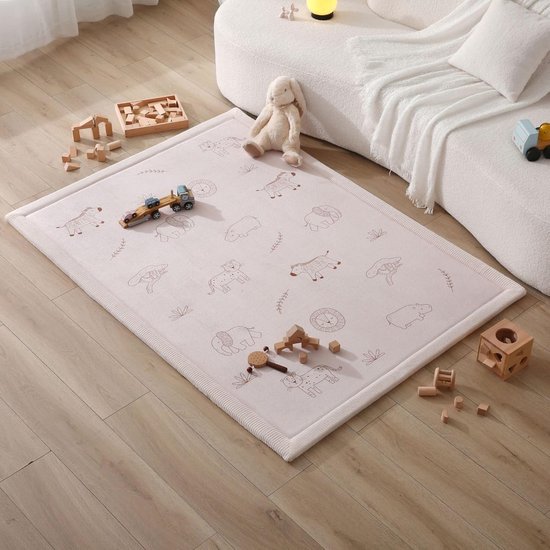 Hakuna Matte Wolkzachte Fluwelen Mat Speelmat baby 170 x 120 x 2,5 cm - Kindertapijt met hoogwaardig traagschuim - Baby speelkleed met antislipbasis - Babykruipmat, kinderkamertapijt