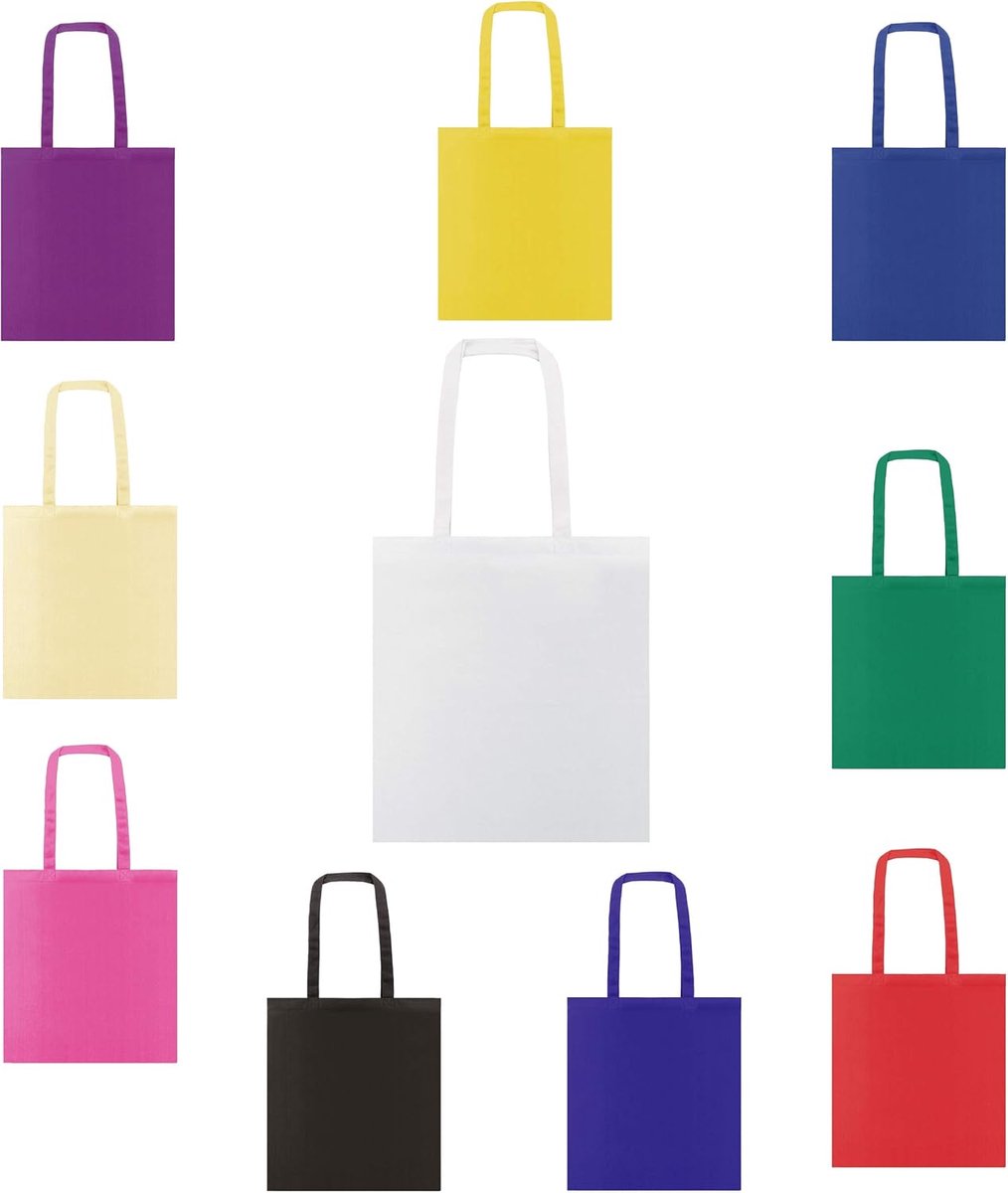 Katoenen boodschappentas, gepersonaliseerd en handenvaardigheden in diverse kleuren en modellen
