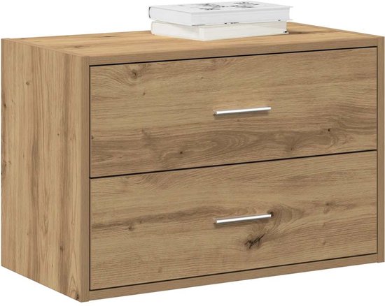 Kasten met 2 lades 2 st 60x31x40cm bewerkt hout oud houtkleurig