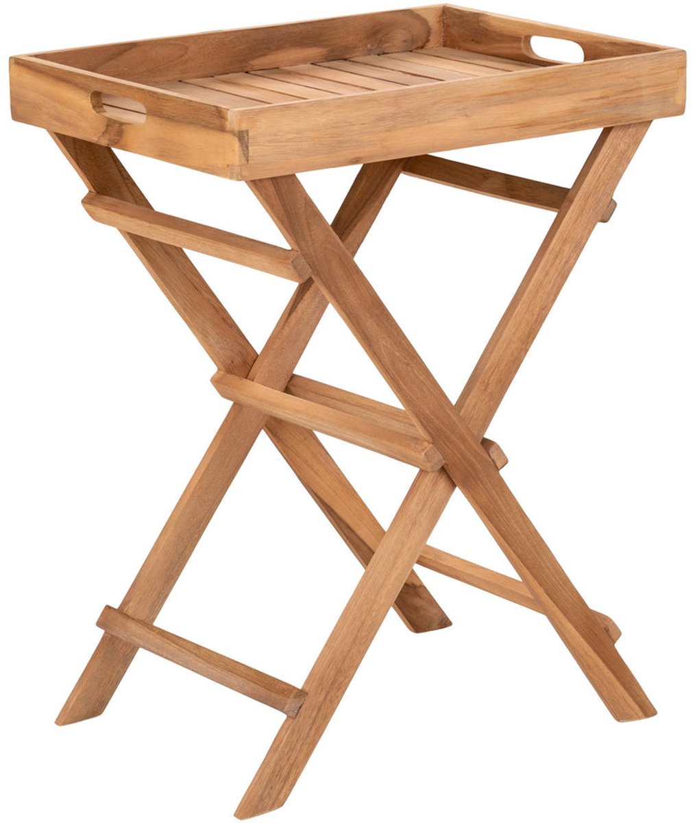 Garcia | Ronda Teak Tray Table | Teak | 29x39x49,5 cm | bijzettafel | bijzettafel buiten | bijzettafel industrieel | salontafel | klein bijzettafeltje | Wood Selections