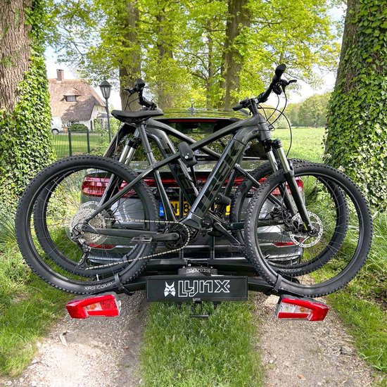 Porte-vélos Pour Attelage 2 Vélos - Pliable, Compatible E-Bikes, Max 60kg, Avec Feux Arrière - Neuf