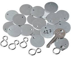 Indentificatieplaatjes, blanco, glad, aluminium, 100/VE Ø 30 mm