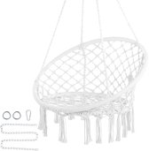 Bol.com Hangstoel Draagvermogen tot 150 kg Macramé Stijl Stalen Buisframe Ergonomische Ontwerp Ideaal voor Binnen en Buiten aanbieding