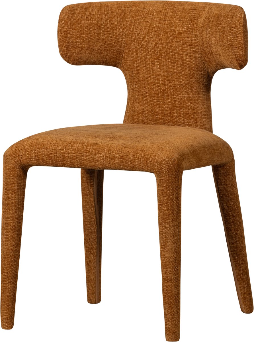 WOOOD Permit Eetkamerstoel - Geweven Stof - Cinnamon/Oranje - 78x52x53 cm kaneel