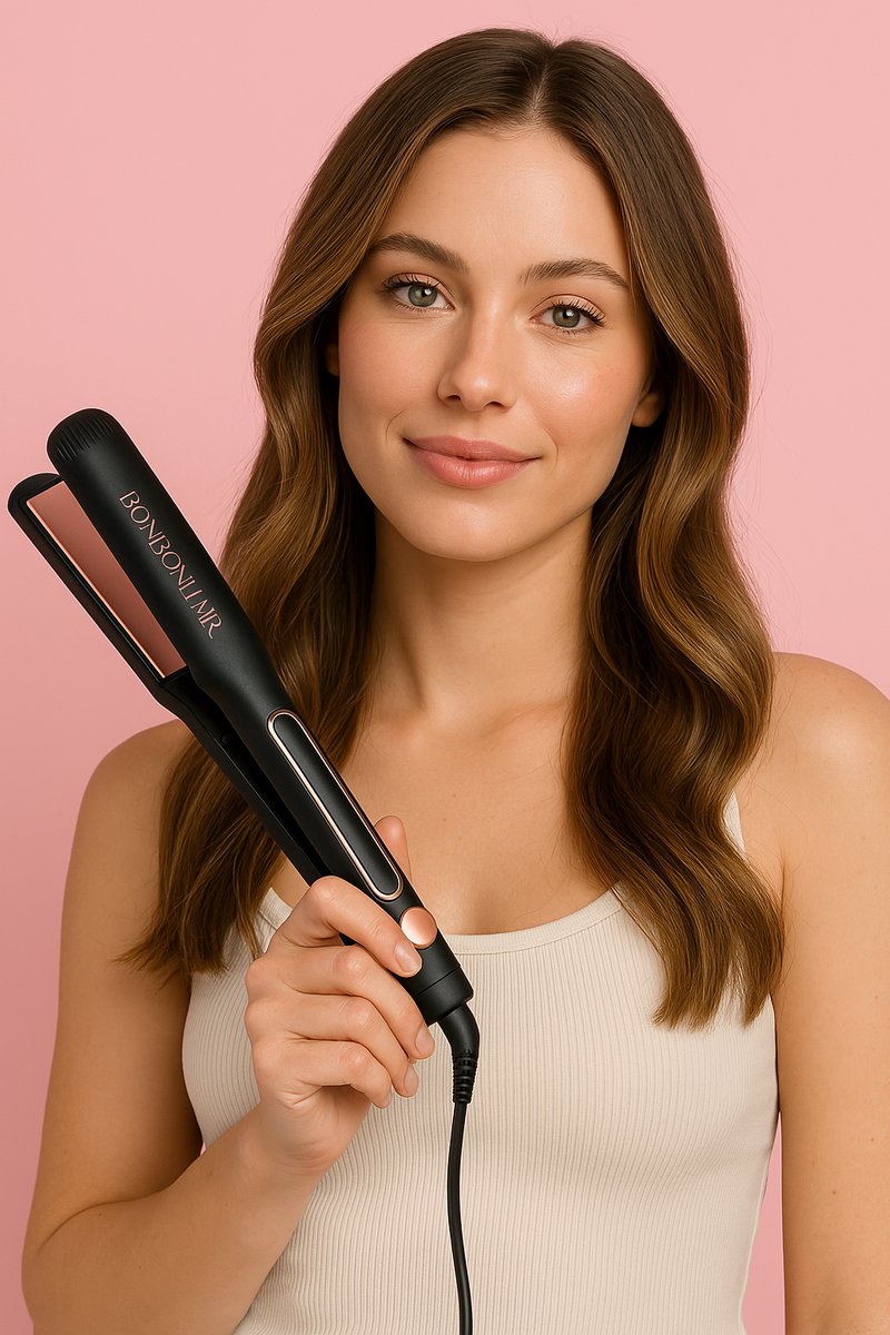 BONBONHAIR Luxe Stijltang hair straightener - Professionele Stijltang - Krultang - Snel Opgewarmd - Stijltangen 2025 Model - 80℃ t/m 230℃ ION technologie - Snoer: 360° draaibaar snoer