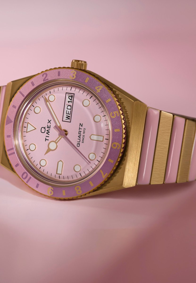 Timex Q Timex Quartz Analoog Horloge Roze Kast: 100% Roestvrij Staal | Armband: 100%Roestvrij Staal 36 TW2W87600AJ, TW2W87700AJ, TW2W87800AJ