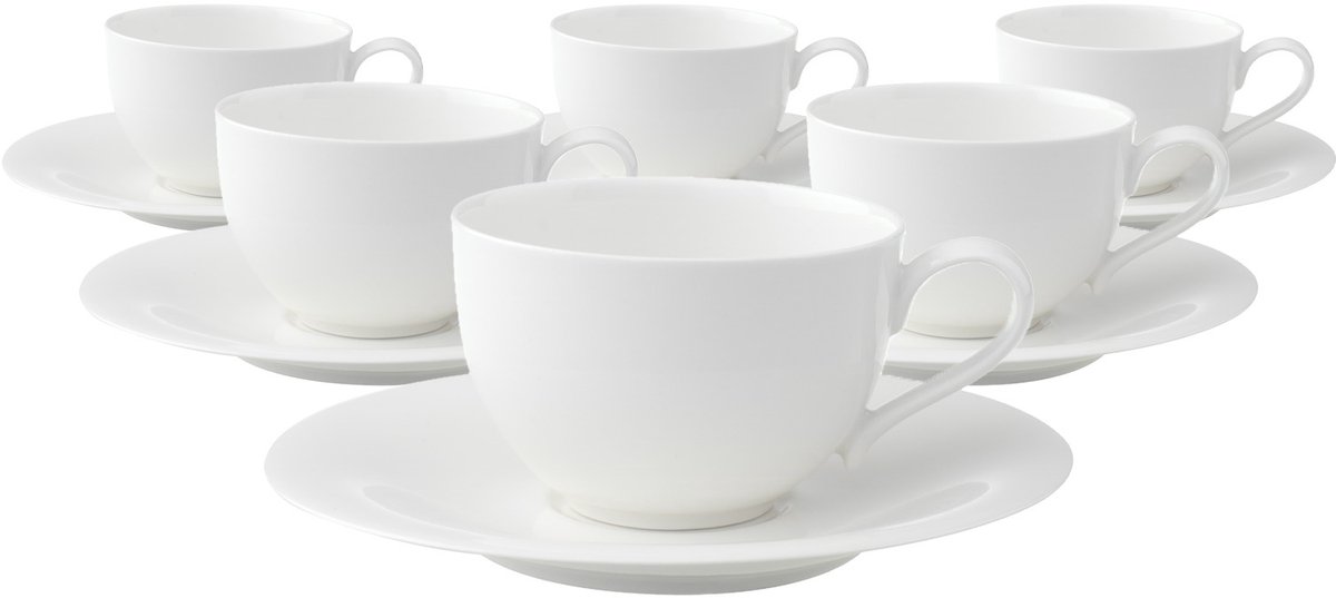 Kaffeetassen mit Untertassen New Cottage Basic 150 ml Set van 6