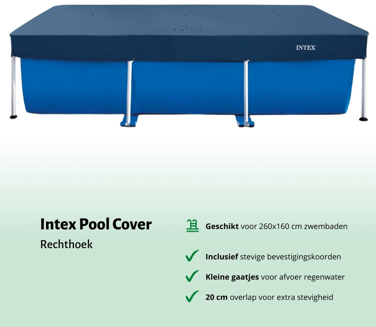 Accessoires voor Intex Rectangular Frame Zwembad - 260x160x65 cm - Rechthoekig - Intex - 28271NP - Zwembadfilterpomp - Testrips - Afdekzeil - Chloor - Chloordrijver - Stofzuiger – foto 7