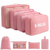 Solud® Koffer organizer set 8 delig Roze - Travel cubes - Reis Organizers Waterdicht - Packing Cubes Set