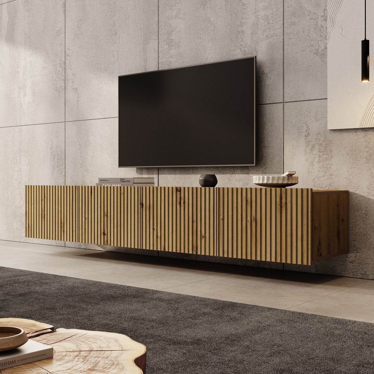Meubella - TV-Meubel Kenderes - Eiken - 200 cm