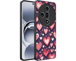 Smartphonica Telefoonhoesje Geschikt voor Oppo Find X7 Ultra met Hartjes Opdruk - TPU Backcover Case With Heart Design geschikt voor Oppo Find X7 Ultra