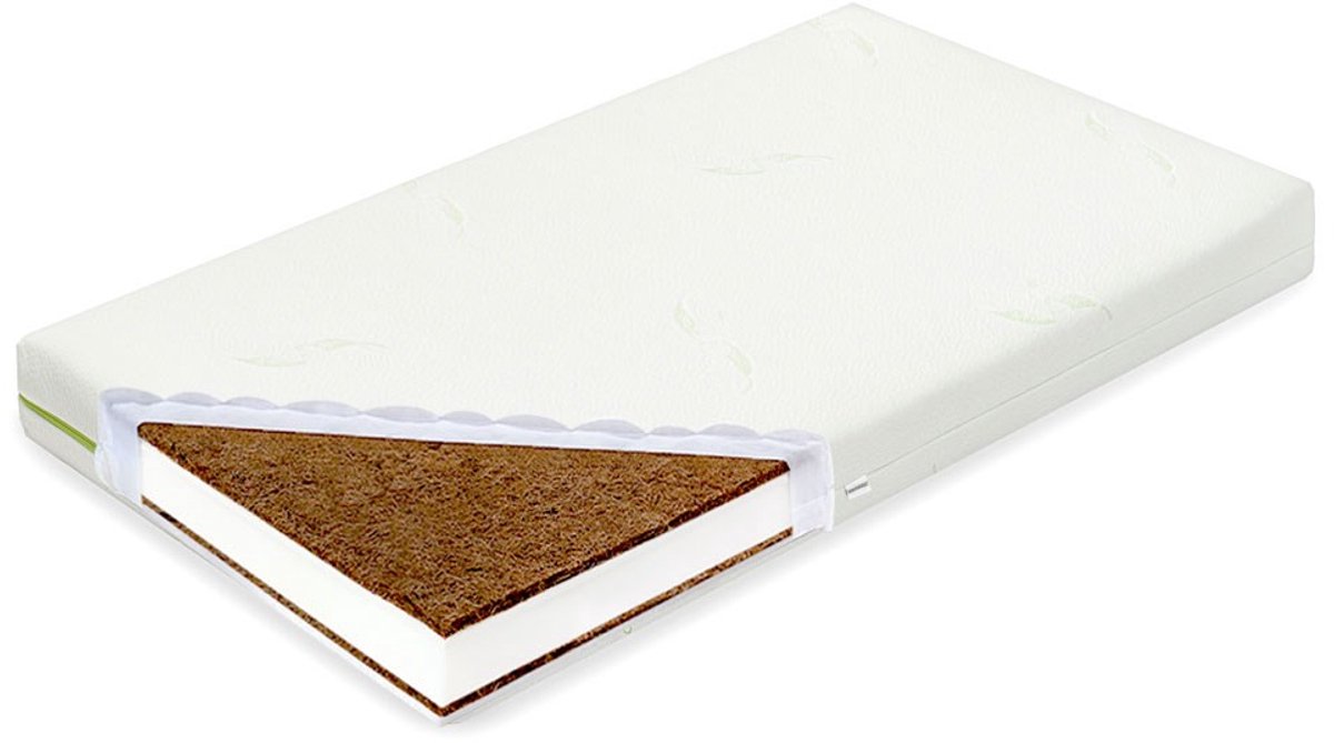 NEW BABY - Babymatras - Kindermatras 120x60x11 cm kokosvezel polyurethaanschuim aloë vera - hypoallergeen - anti-allergisch - orthopedisch - wiegmatras - luchtcirculatie