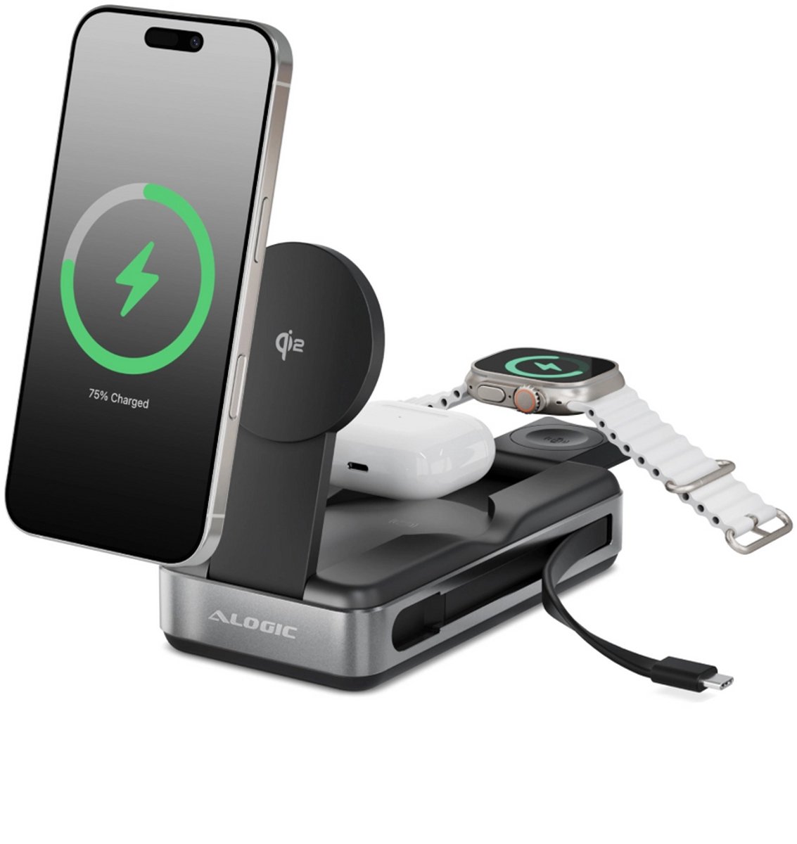 Alogic Roam Powerbank 6-in-1 Draadloos Opladen 21.000mAh Zwart - afbeelding 2