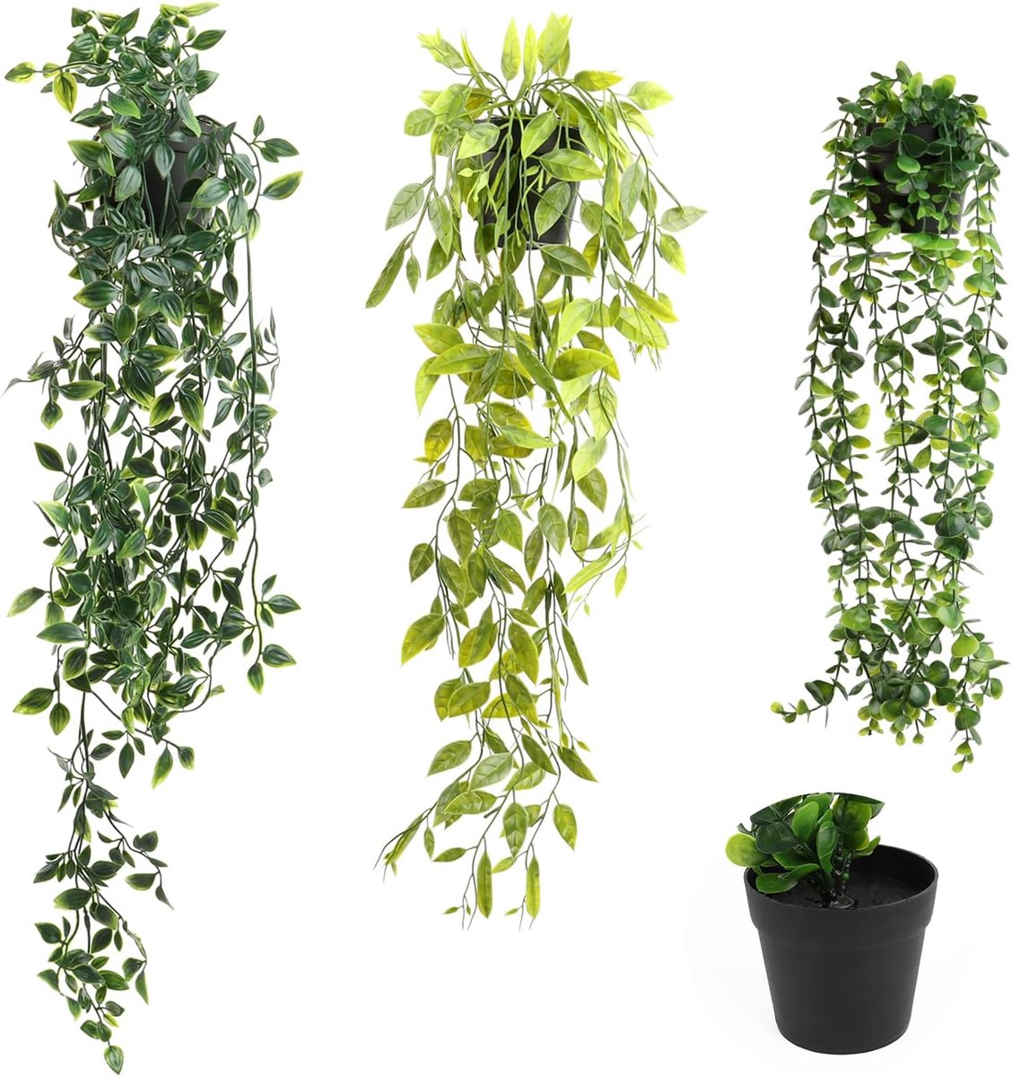 Ibenzoa Realistische Kunstplanten Set - 3 Stuks voor Sierlijke Decoratie, Geschikt voor Interieur en Exterieur groen