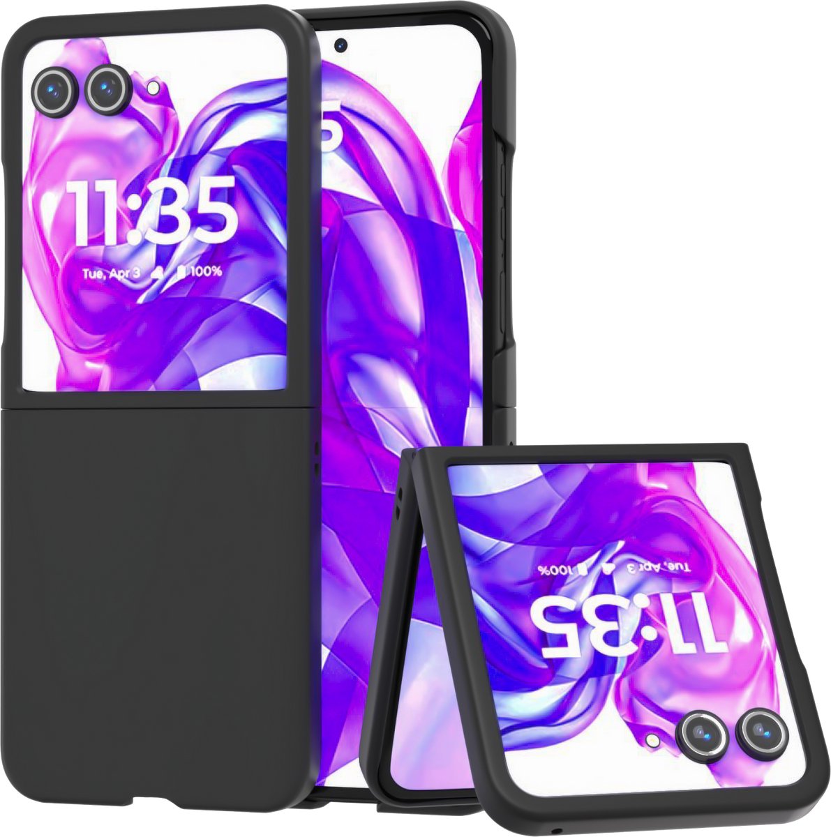 Cazy Hoesje geschikt voor Motorola Razr 60 Hoesje - Sterk Hard Kunststof - Zwart