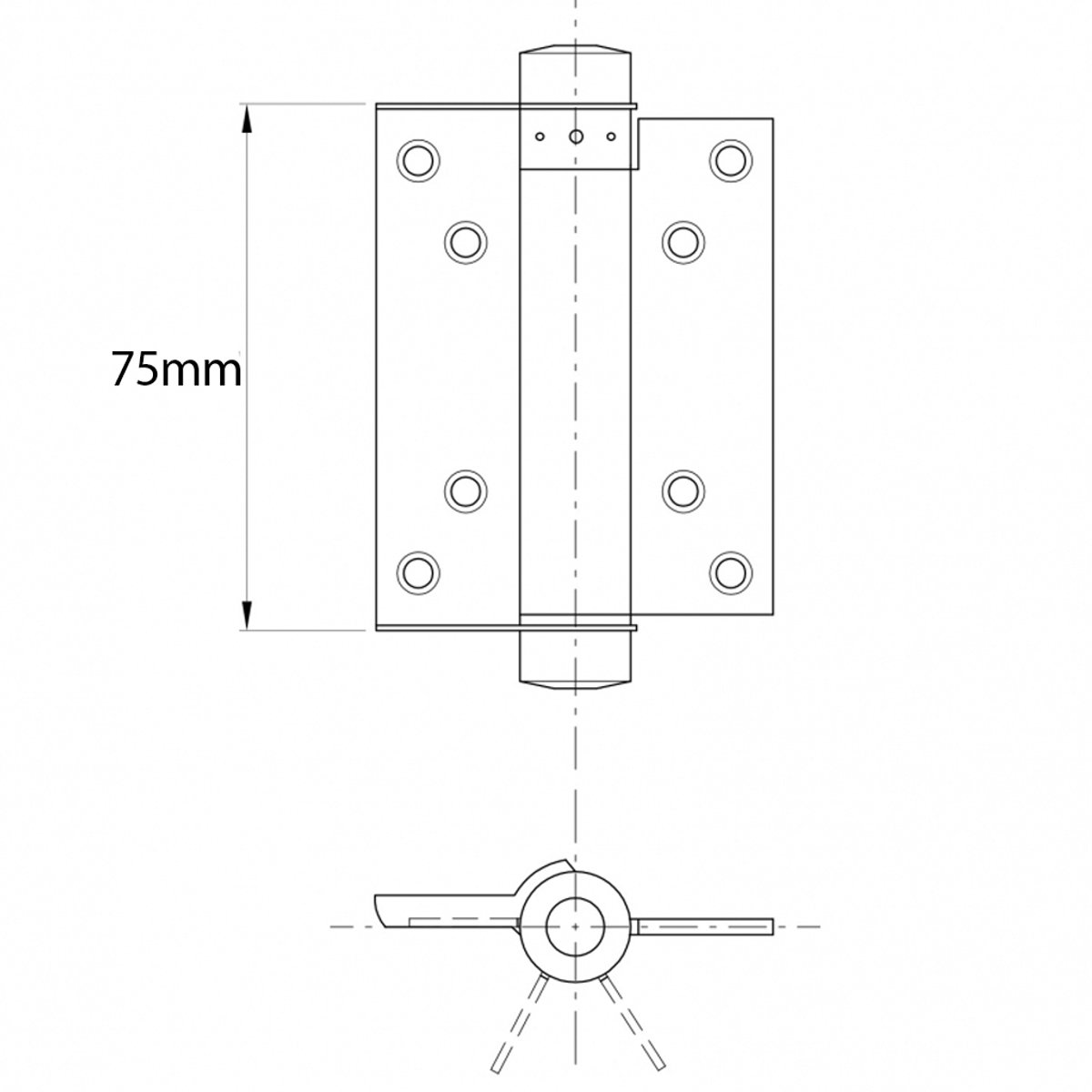 Scharnierveer 75 mm, verzinkt - 1 paar