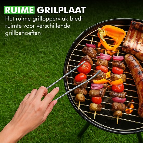 Travelhawk Houtskool BBQ - Barbecue Houtskool - Opvouwbaar - 33x33cm Grilloppervlak - Gelegeerd Staal - Zwart van Travelhawk — afbeelding 2