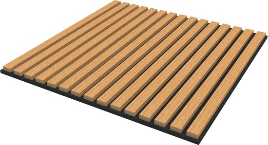 Panneau mural acoustique Vang 4 pièces 1, 44 m² couleur chêne foncé 60x60 cm NEU.HOLZ