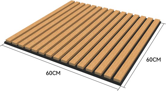 Panneau mural acoustique Vang 4 pièces 1, 44 m² couleur chêne foncé 60x60 cm NEU.HOLZ