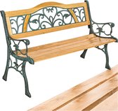tectake® - Tuinbank - Bank voor 2 personen - 2-zits - Voor tuin, balkon of terras - Hout en gietijzer - 124 cm breed