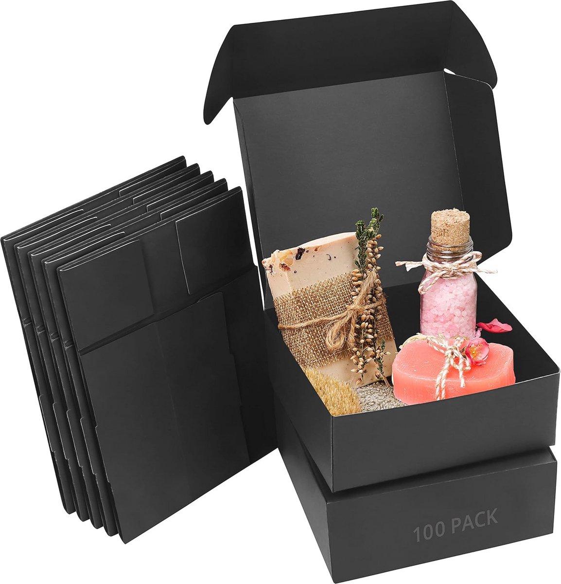 Zwarte Hobby Geschenk Doosjes (100 Pak) – Makkelijk te Assembleren – Perfect voor Feesten en Verjaardagen, Huwelijken en Vakanties