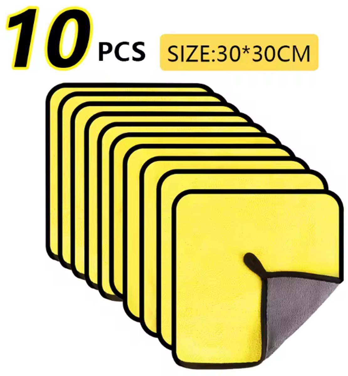 TLVX 10 stuks Hoge Kwaliteit Zachte Microvezeldoek 30cm x 30cm – Auto Droogdoek – Stof Poetsdoek –Hoog Absorberend – Microveber – Schoonmaak – Car Detailling – Vocht Water Opname doek – Stofvrij – Streeploos - Herbruikbaar – Wasbaar – Snel Drogend