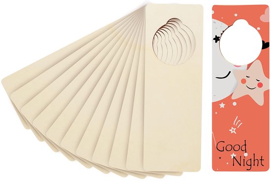 Belle Vous Onbewerkt Houten Deurknop Bordjes 12 Pak Blank Houten 