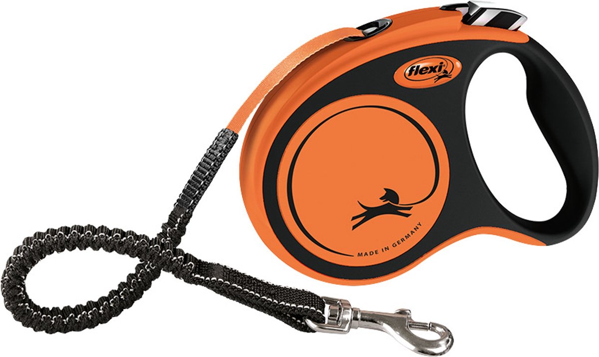Flexi Rollijn Xtreme Tape - Hondenriem - 5 m Oranje Zwart Voor Honden Tot 20 Kg S - Riem - Pets