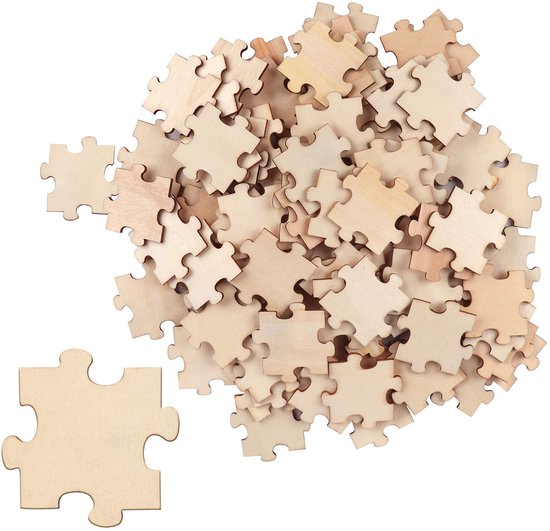 Belle Vous Houten Puzzel Stukjes 100 Pak 45 X 38 Cm Onbewerkt 