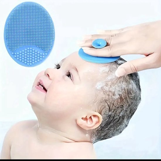 Scoby - Massageborstel - Babydoucheborstel - Siliconen Borstel - Baby Massage Brush - Compact - Blauw van Merkloos — afbeelding 4