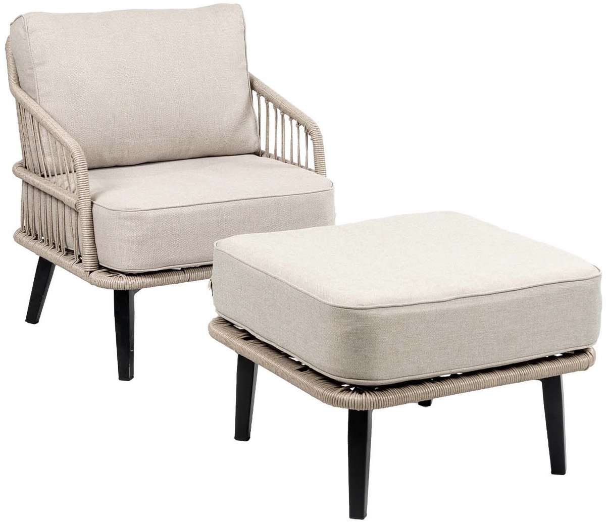 Isabel Loungestoel | Sand + Isabel Hocker Sand