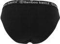 Zwarte dames slip, achterkant, met band van Bamboo Basics.