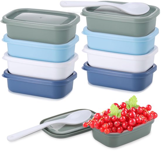 Jesdavan Plastic Containers met Deksel - 50 Stuks Herbruikbare 2 oz Sauzencontainers, Mini-blikjes voor het Bewaren van Snacks, Dips, Specerijen