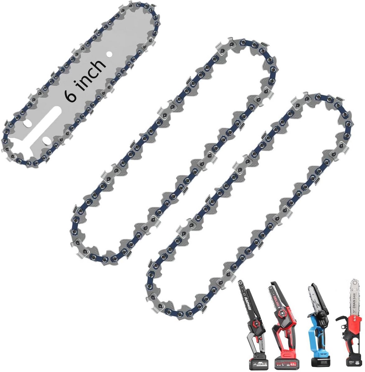 Universele 1/4 inch zaagkettingen voor 6 inch mini-kettingzagen - Set van 2