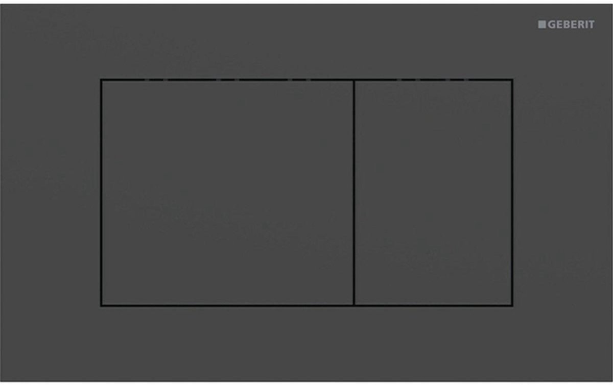 Geberit Sigma40 bedieningsplaat - 2-toets spoeling - extra dun - vierkante knoppen - RVS - easy to clean - mat zwart