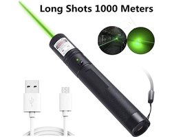 Professionele Laserpen | USB | Oplaadbaar - Groen - Laserlampje - Laserpointer Kat - Laser - USB Rechargeable - CE Certificaat - Laser-pointer Lange Afstand, Laser-pointer Pen, TV Led Lcd - AA Batterijen - Kabel inbegrepen